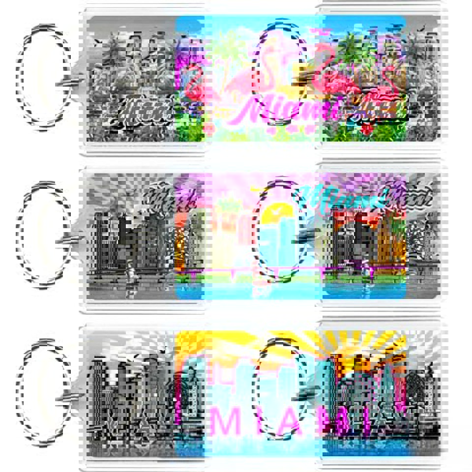 KeyChains Miami Metal Skyline 2.2"