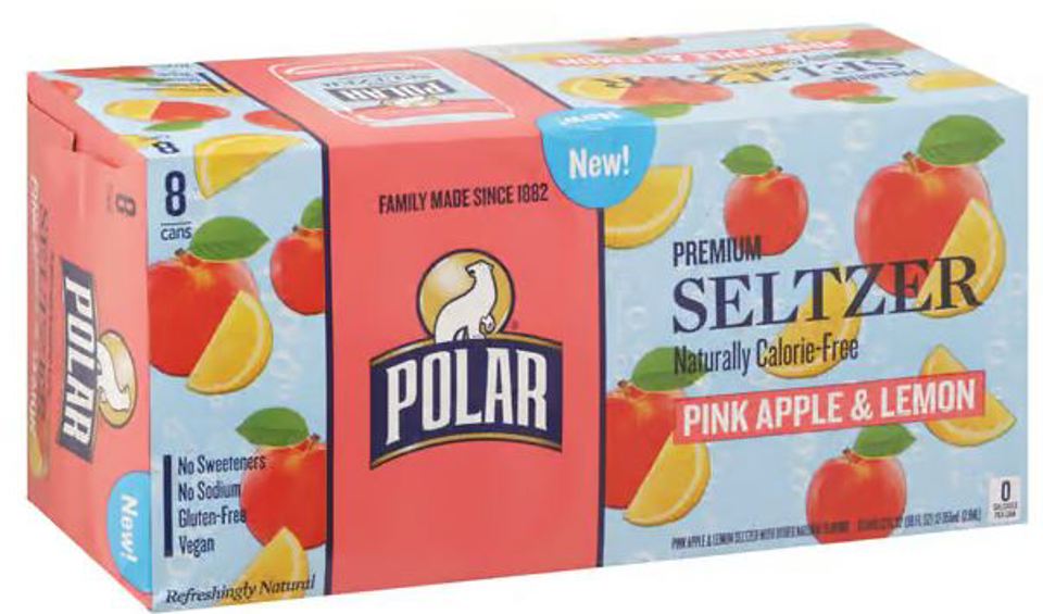 Polar Pink Apple& Lemon 12 Oz Sparkling Seltzer Cans 8pkx3 (Pack Of 24)