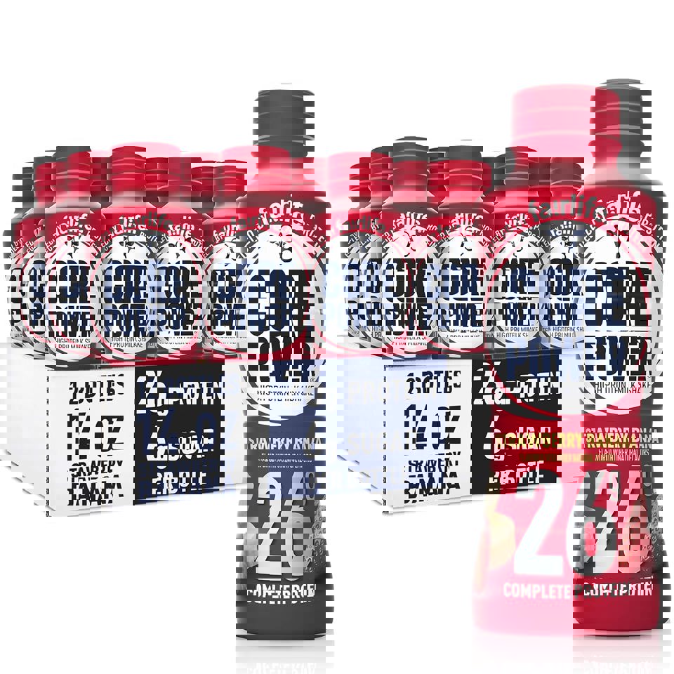 Core Power Strawberry Banana 26g Protein Shake, 14 oz. Bottles, Pack of 12