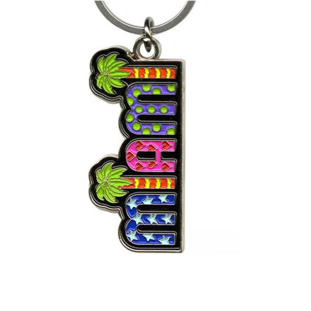 KeyChains Miami Metal Palm Name 2.2"