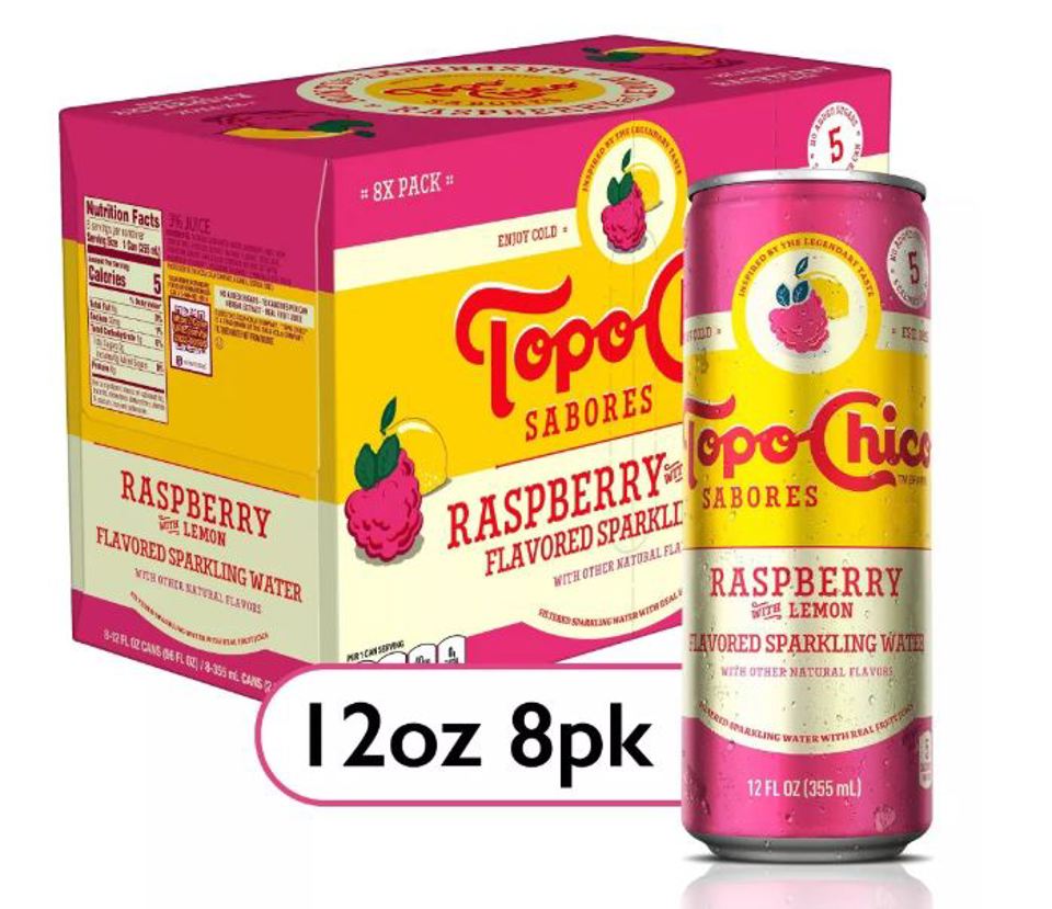 Topo Chico Raspberry with Lemon Bottle 12oz Pack of 08