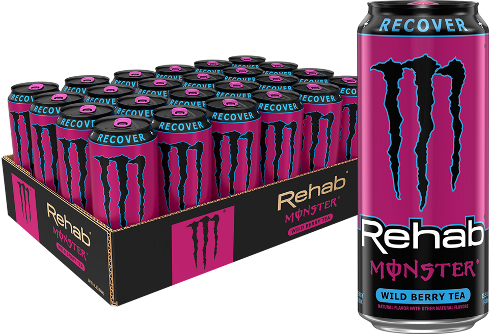 Monster Rehab Wild Berry Tea, 15.5 oz. Cans, Pack of 24