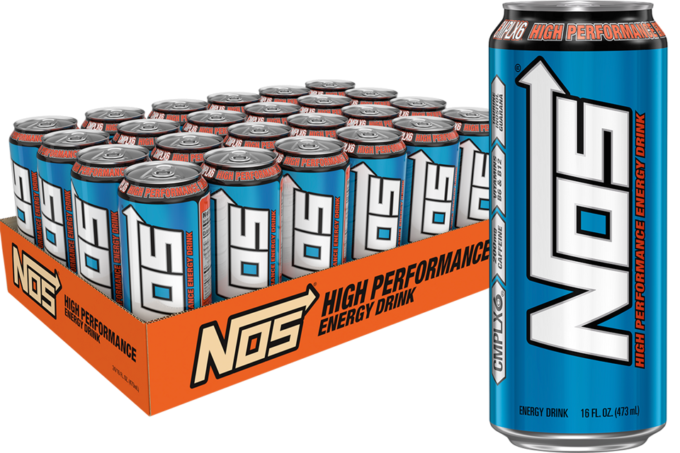 NOS High Performance Energy Drink, 16 oz. Cans, Pack of 24