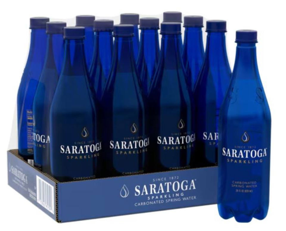 Saratoga Sparkling Spring Water Carbonated 28 Fl Oz Plastic Bottle (Pack of 12)
