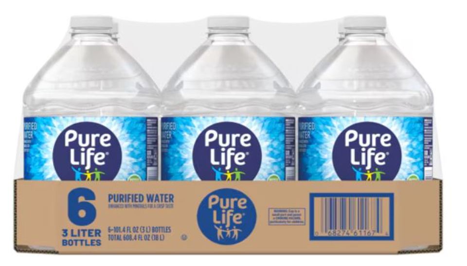 Pure Life Purified Water 3 Liter (Pack of 6)