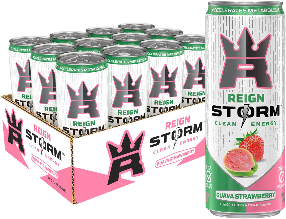 Reign Storm, Guava Strawberry, 12 oz. Cans Pack of 12