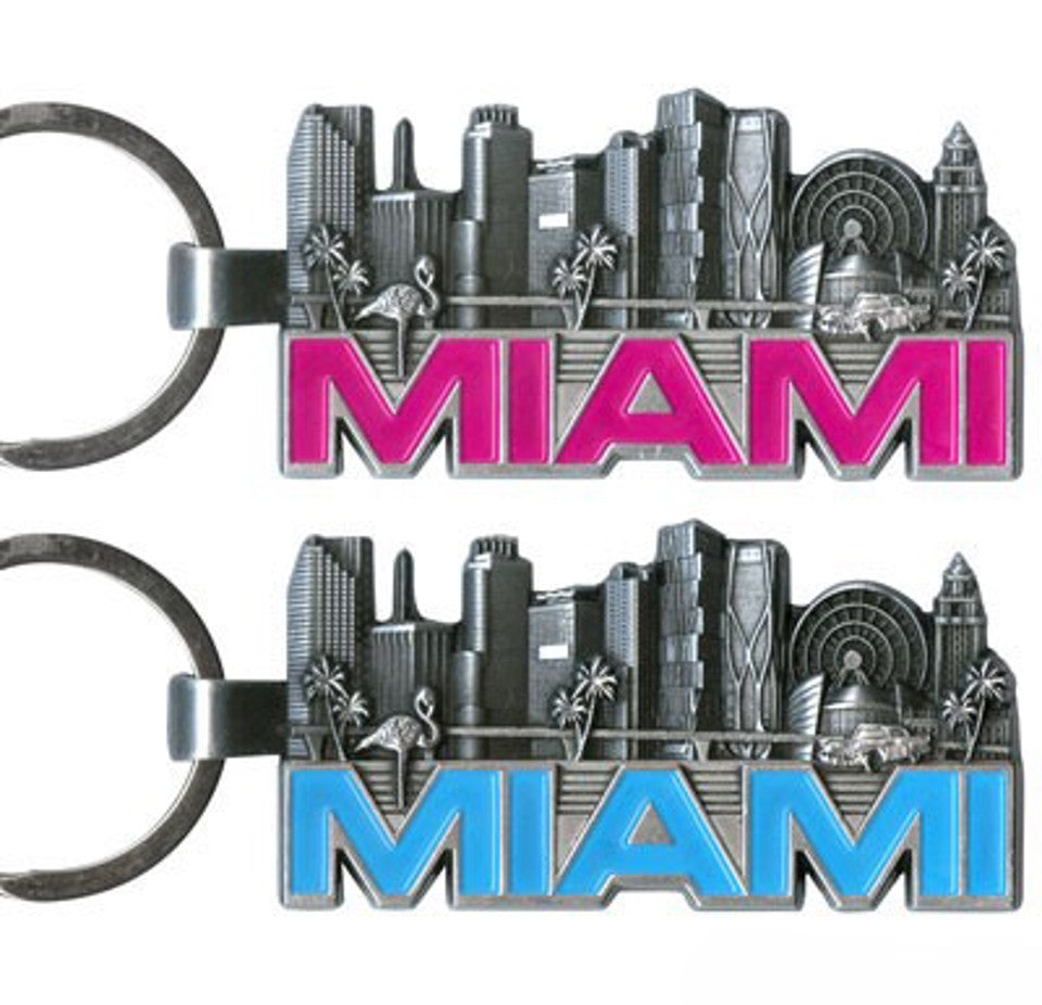 Keychains Miami Pewt Map 2.25"