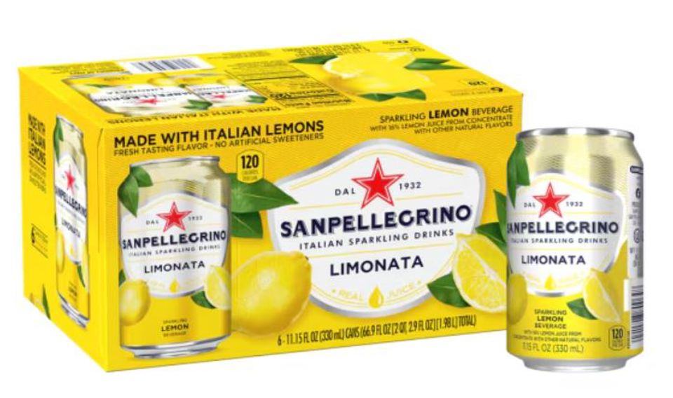Sanpellegrino Italian Sparkling Drinks - Limonata/Lemon (11.15 oz.) Can Case of 6