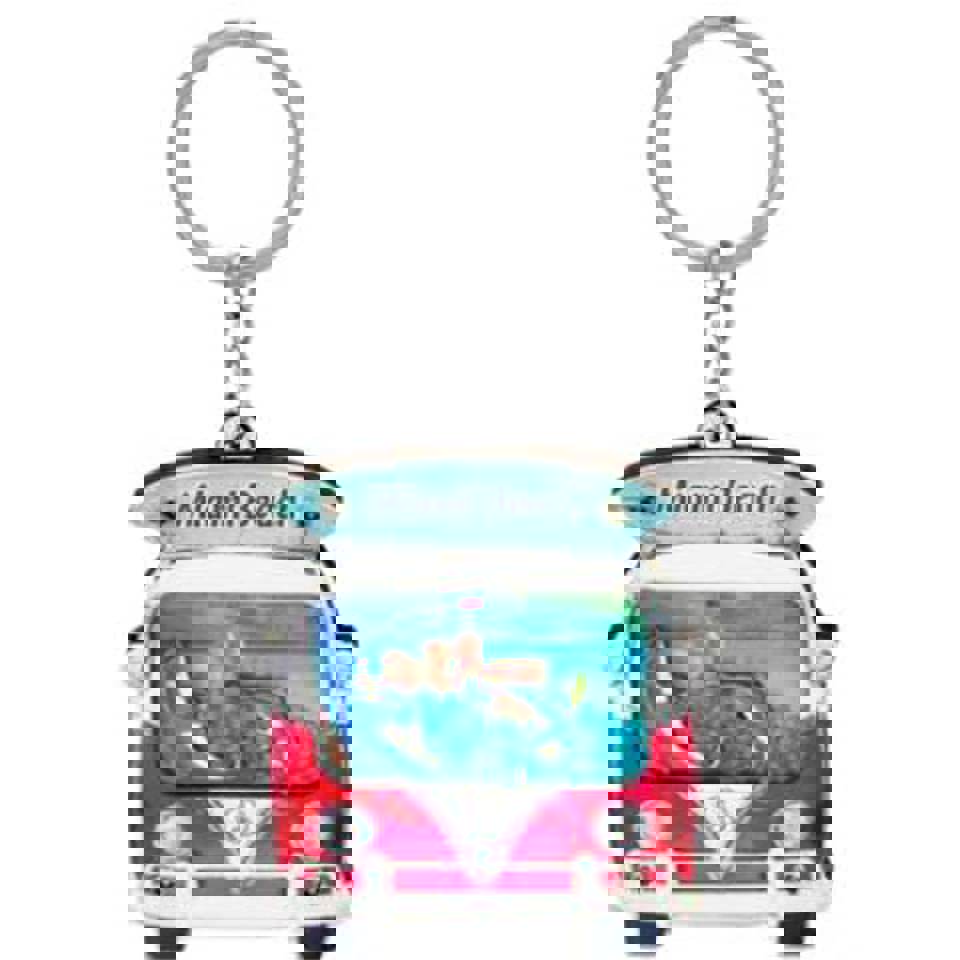 KeyChains Miami Beach Bus Bead Key