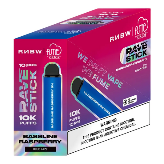 Fume Rave Stick Bassline Raspberry 10.000 Puffs Disp Vape RNBW 5%