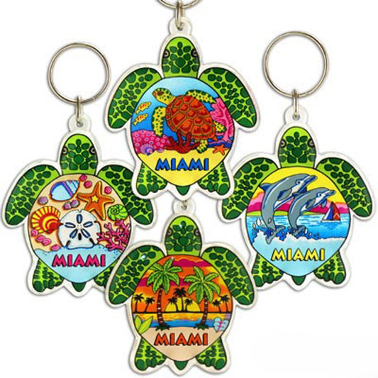 Key Chains Miami Metal Turtle Shape LuciteK/C