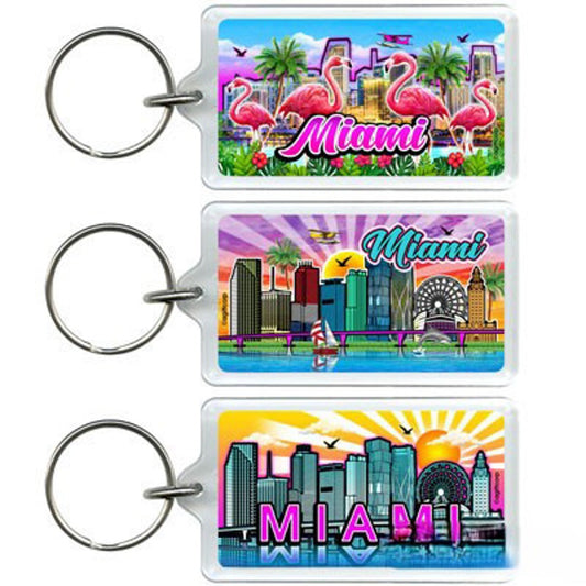 KeyChains Miami Metal Skyline 2.2"