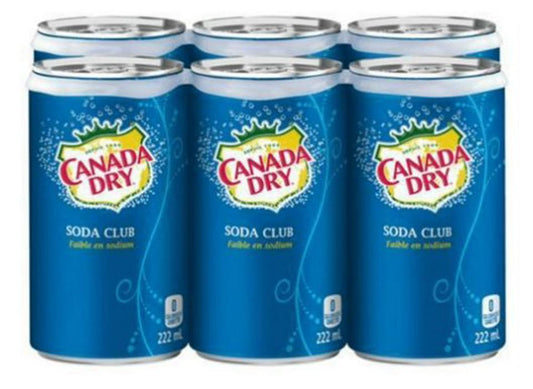 Canada Dry Club Soda 7.5oz Mini Cans Bellyband 4x6pk (Pack Of 24)