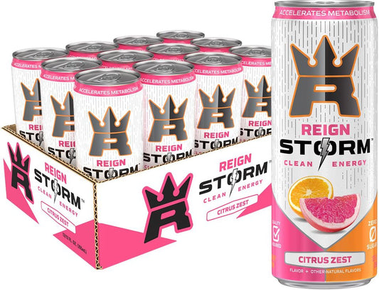 Reign Storm, Citrus Zest, 12 oz. Cans Pack of 12