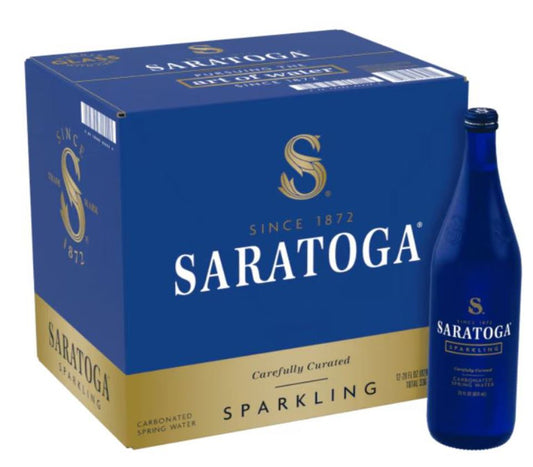 Saratoga Sparkling Spring Water Carbonated 28 Fl Oz Glass Bottle (Pack of 12)