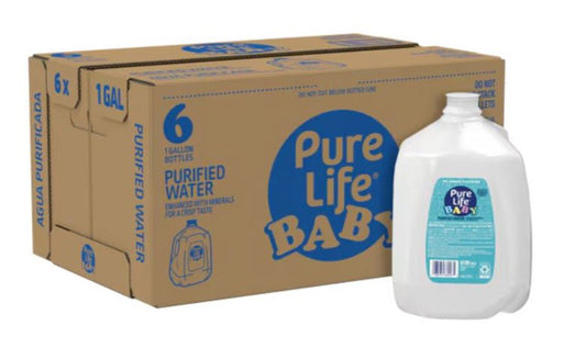 Pure Life Baby Purified Water 1 Gallon (Pack of 6)