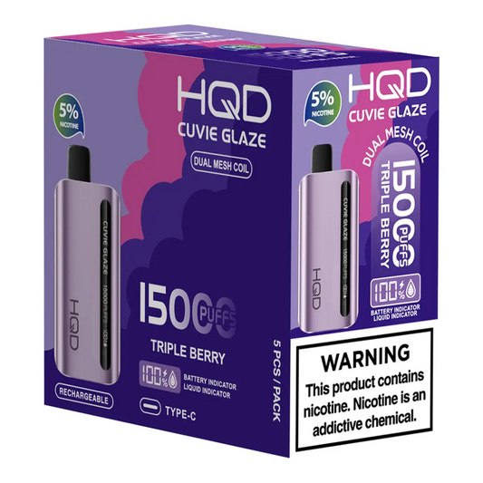 HQD Triple Berry Cuvie Glaze 15.000 Puff  Vape Disposable 5%