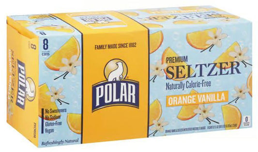 Polar Orange Vanilla 12 Oz Sparkling Seltzer Cans 8pkx3 (Pack Of 24)