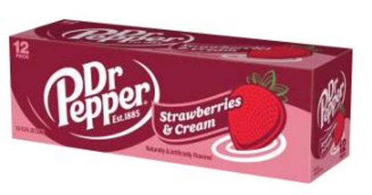 Dr Pepper Strawberries & Cream 12 Oz Cans (12pkx2)