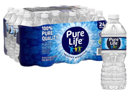 Pure Life Purified Water 16.9 Oz Plastic Bottle (Pack of 24)