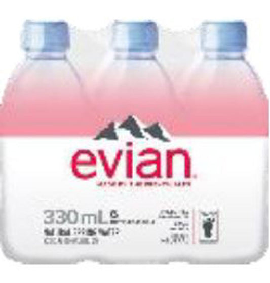 Evian Natural 330 ML Spring Water Bottles (Pack Of 6)