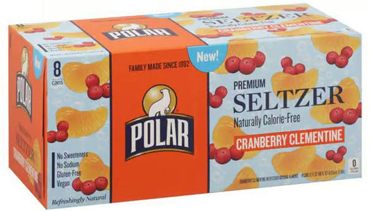Polar Cranberry Clementine 12 Oz Sparkling Seltzer Cans 8pkx3 (Pack Of 24)