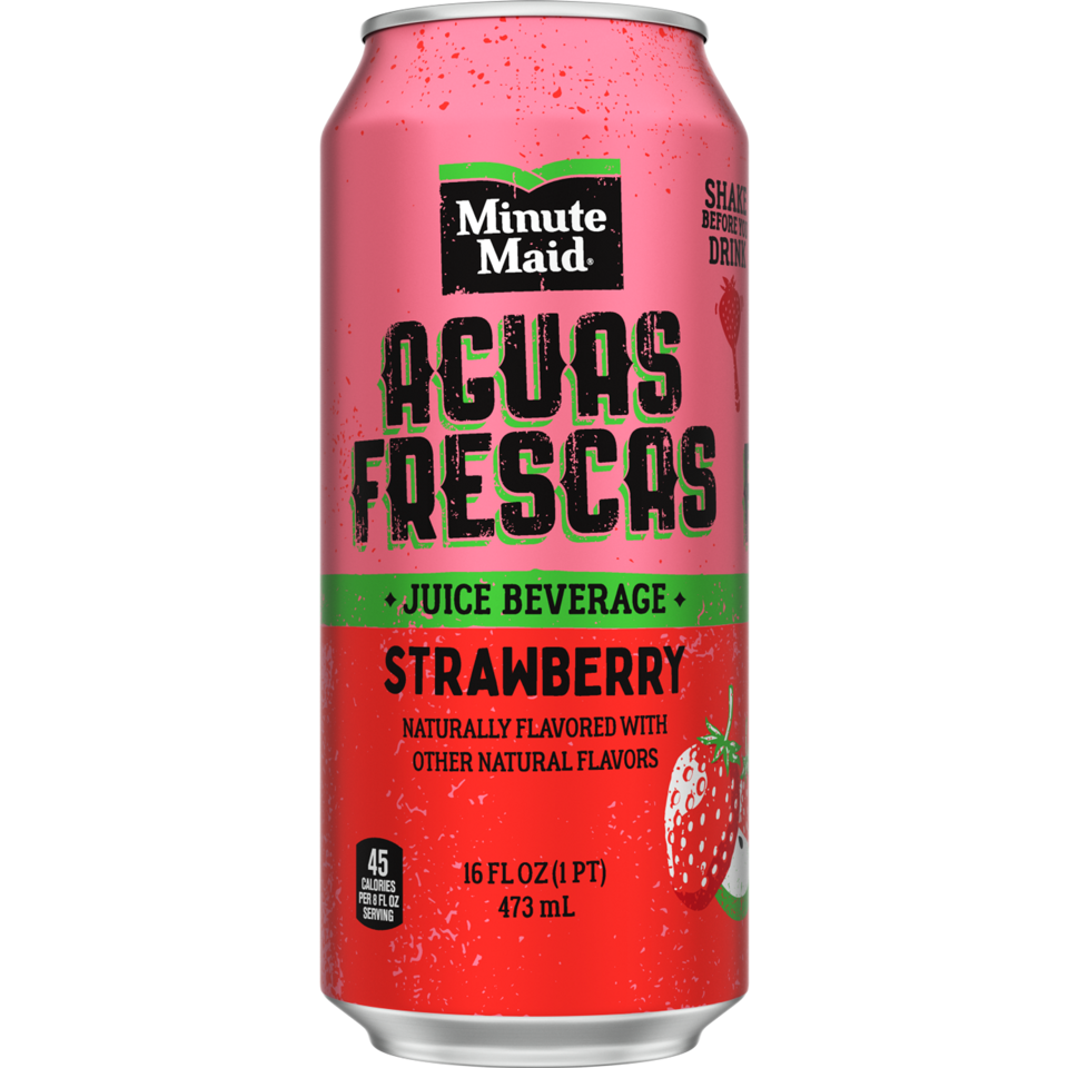 Minute Maid Aguas Frescas Strawberry Fruit Juice, 16 oz. Cans, Pack of 24