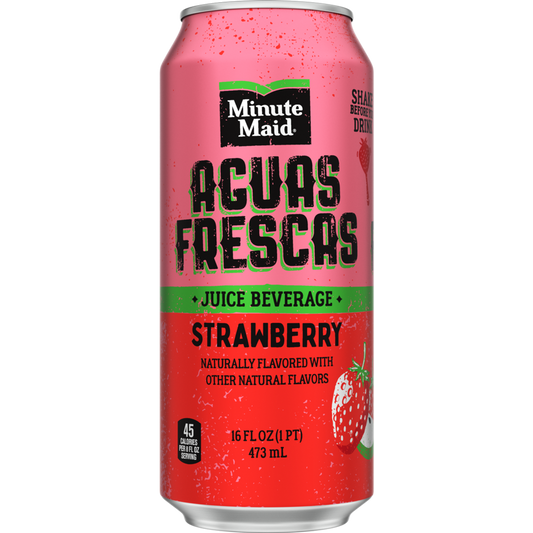 Minute Maid Aguas Frescas Strawberry Fruit Juice, 16 oz. Cans, Pack of 24