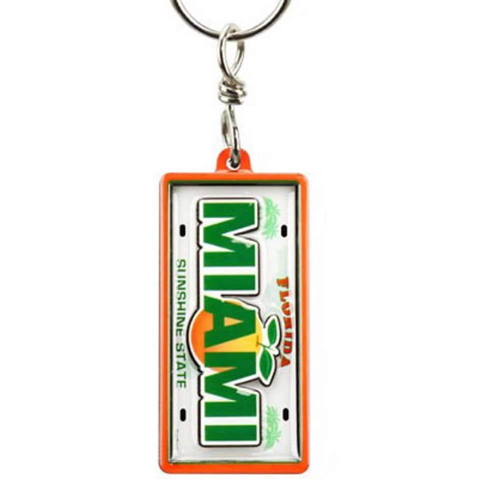 KeyChains  Miami MDF License Plate 2 Layer