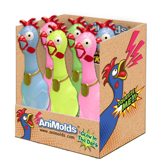 Animolds Squeeze Me Chicken Glow In The Dark 12.5"