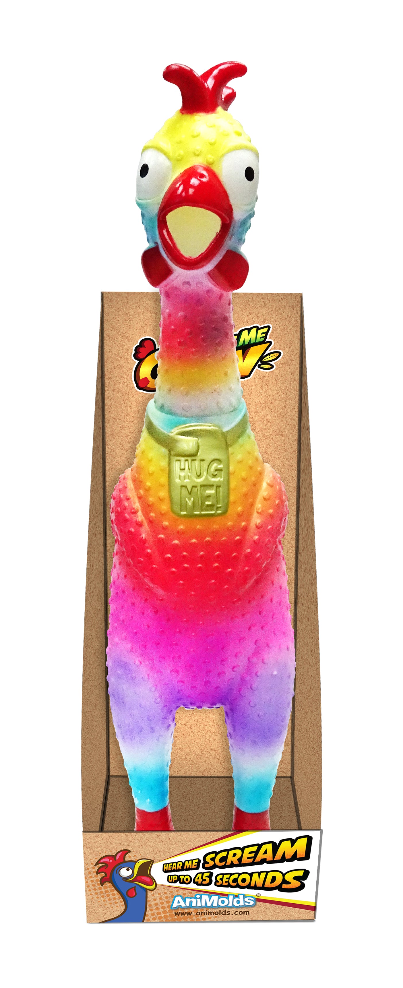 Animolds Squeeze Me Chicken Hug Me Tie Dye 27.5"