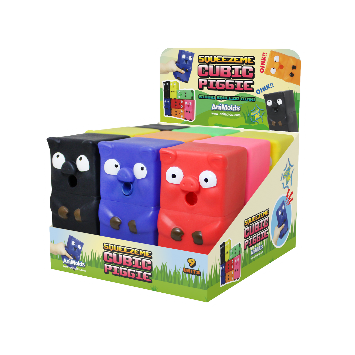 Animolds Squeeze Me Piggie Cubic Piggie 6.3"