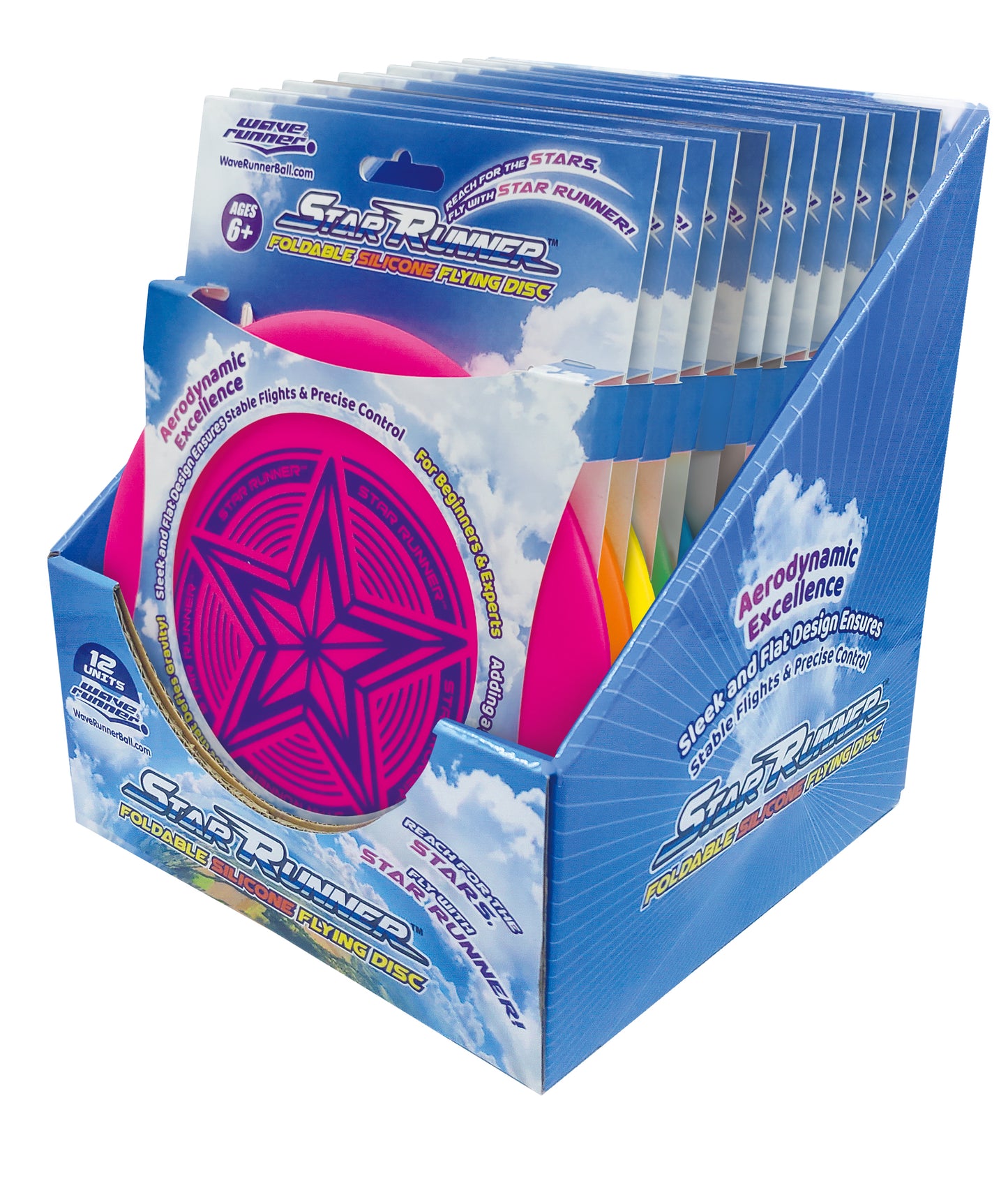 StarRunner Foldable Silicone Flying Disc 12 pc
