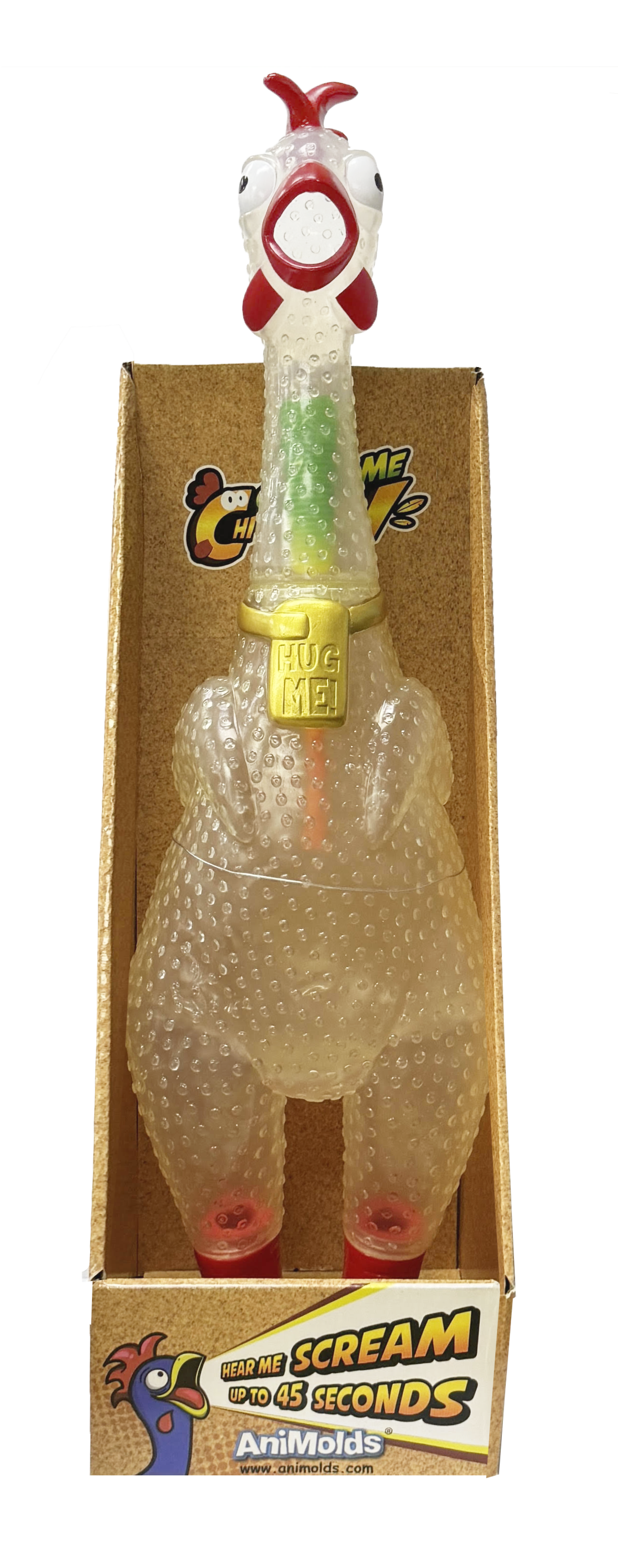 Animolds Squeeze Me Chicken Hug Me Giant Clear 27.5"