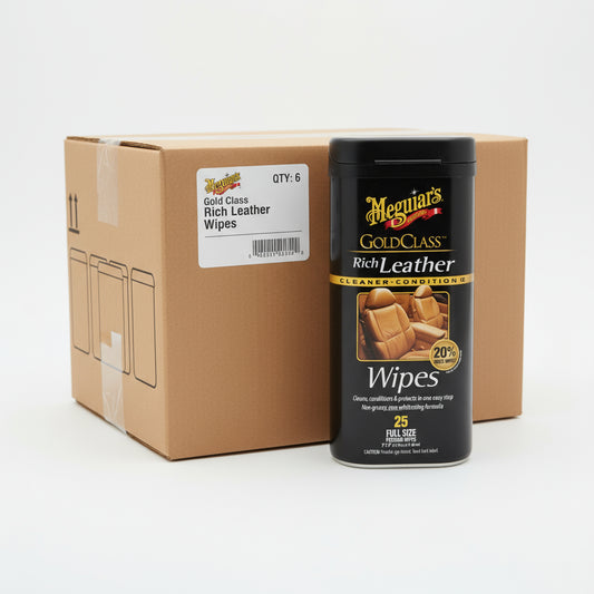 Meguiars Wipes Cleaner & Conditioner Rich Leather Gold Class Case of 6