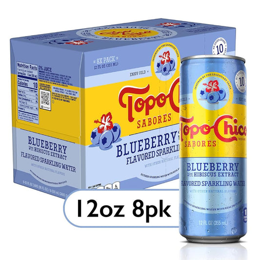 Topo Chico Blueberry Bottle 12oz Pack of 08