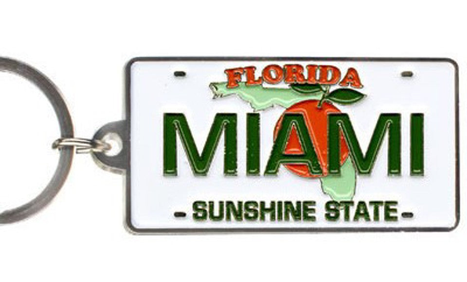 KeyChains  Miami Metal License Plate