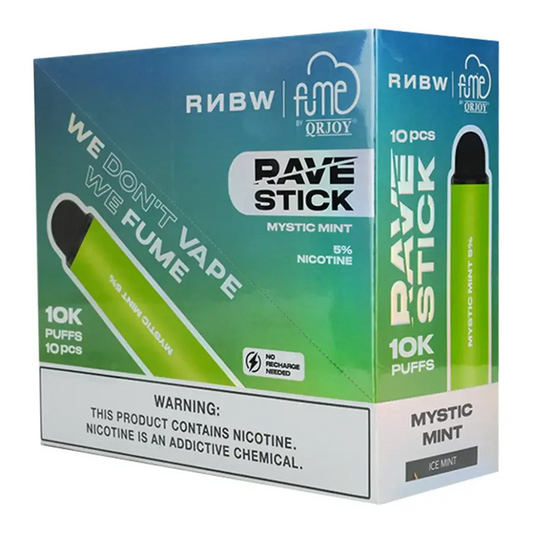 Fume Rave Stick Mystic Mint 10.000 Puffs Disp Vape RNBW 5%