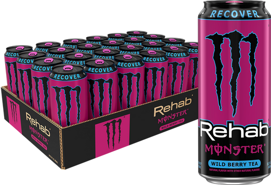 Monster Rehab Wild Berry Tea, 15.5 oz. Cans, Pack of 24