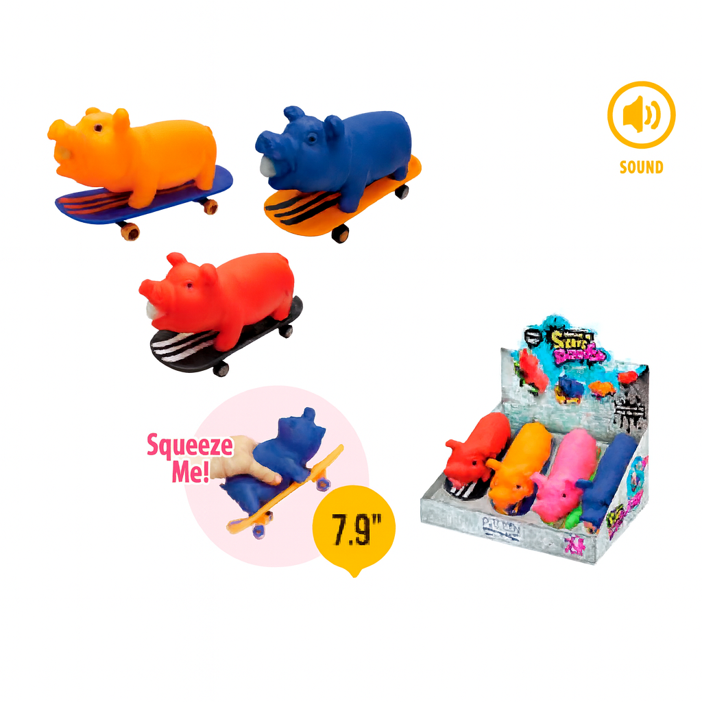 Animolds Squeeze Me Skate Piggie 7.9"