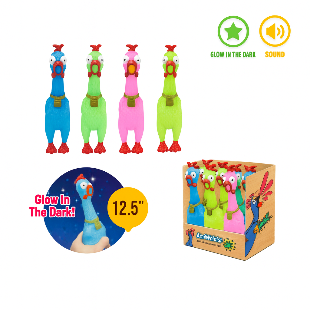 Animolds Squeeze Me Chicken Glow In The Dark 12.5"