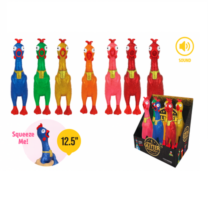 Animolds Squeeze Me Chicken Glitter  12.5"