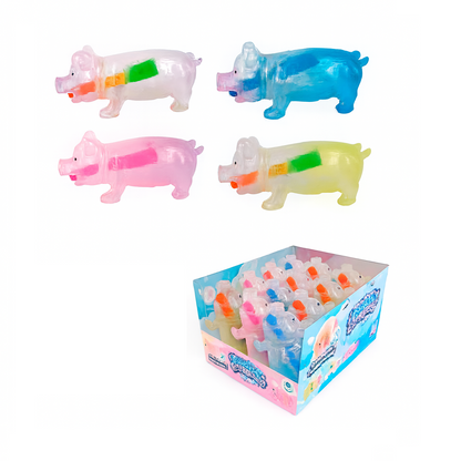 Animolds Squeeze Me Clear Piggie 8".