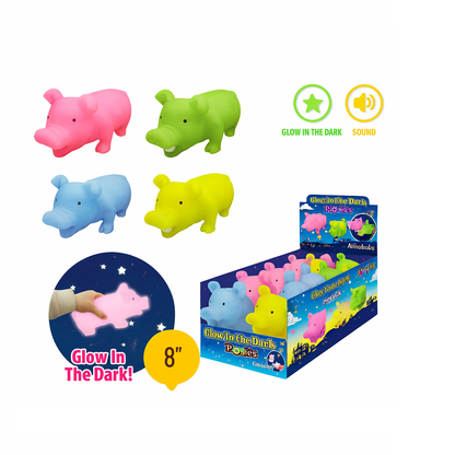 Animolds Squeeze Me Piggie Glow In The Dark 8"
