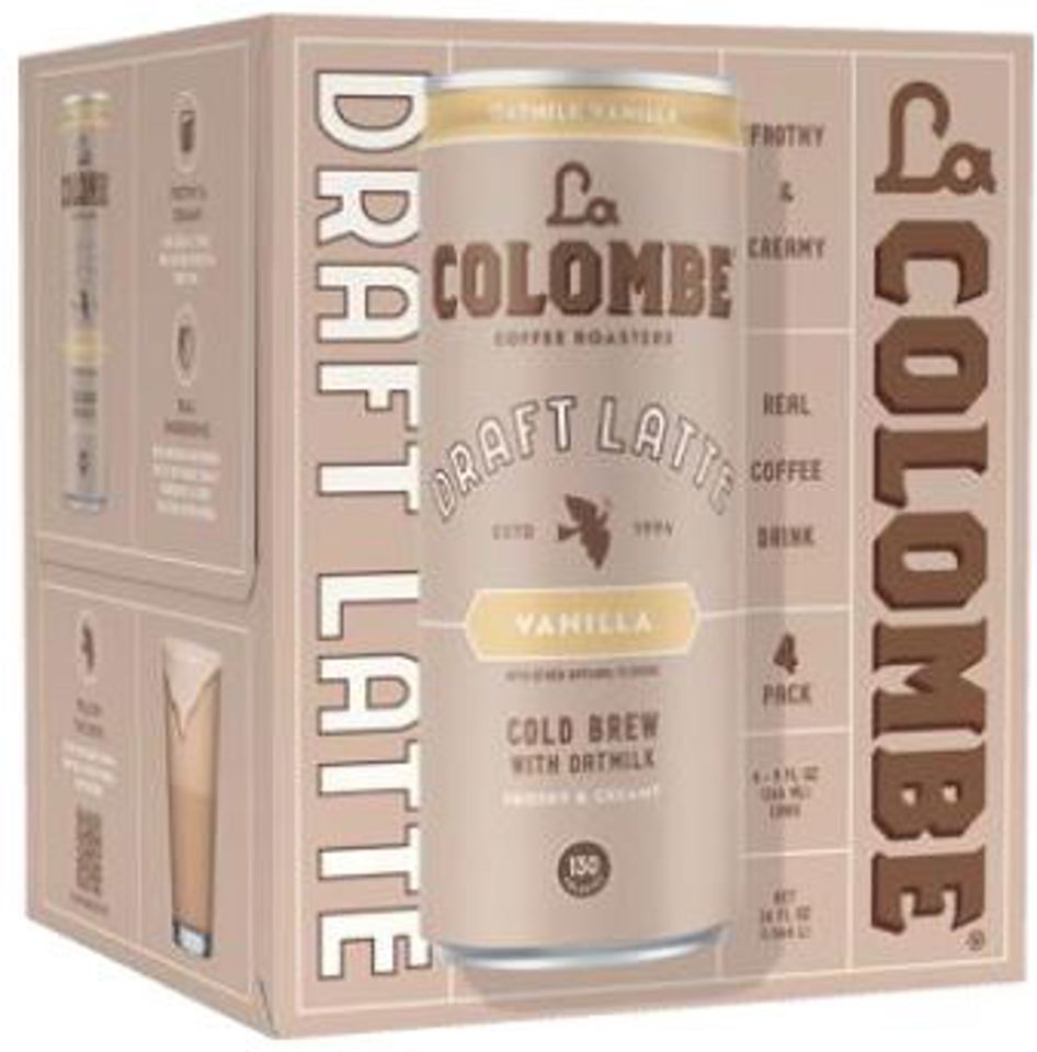 La Colombe Oatmilk Vanilla Draft Latte 9 Oz Cans (Pack Of 4)