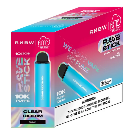 Fume Rave Stick Clear Riddim 10.000 Puffs Disp Vape RNBW 5%