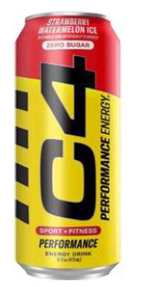 C4 Strawberry Watermelon Ice 16 Oz Performance Energy Cans (Pack Of 12)