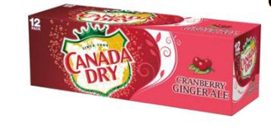 Canada Dry Cranberry Ginger Ale 12 Oz Cans (12pkx2)