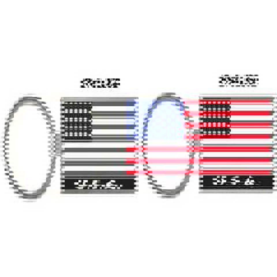 KeyChains Usa Flag Metal Foil Rectangle
