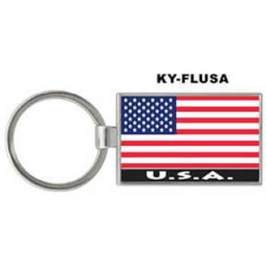 KeyChains Usa Flag Metal Foil Rectangle